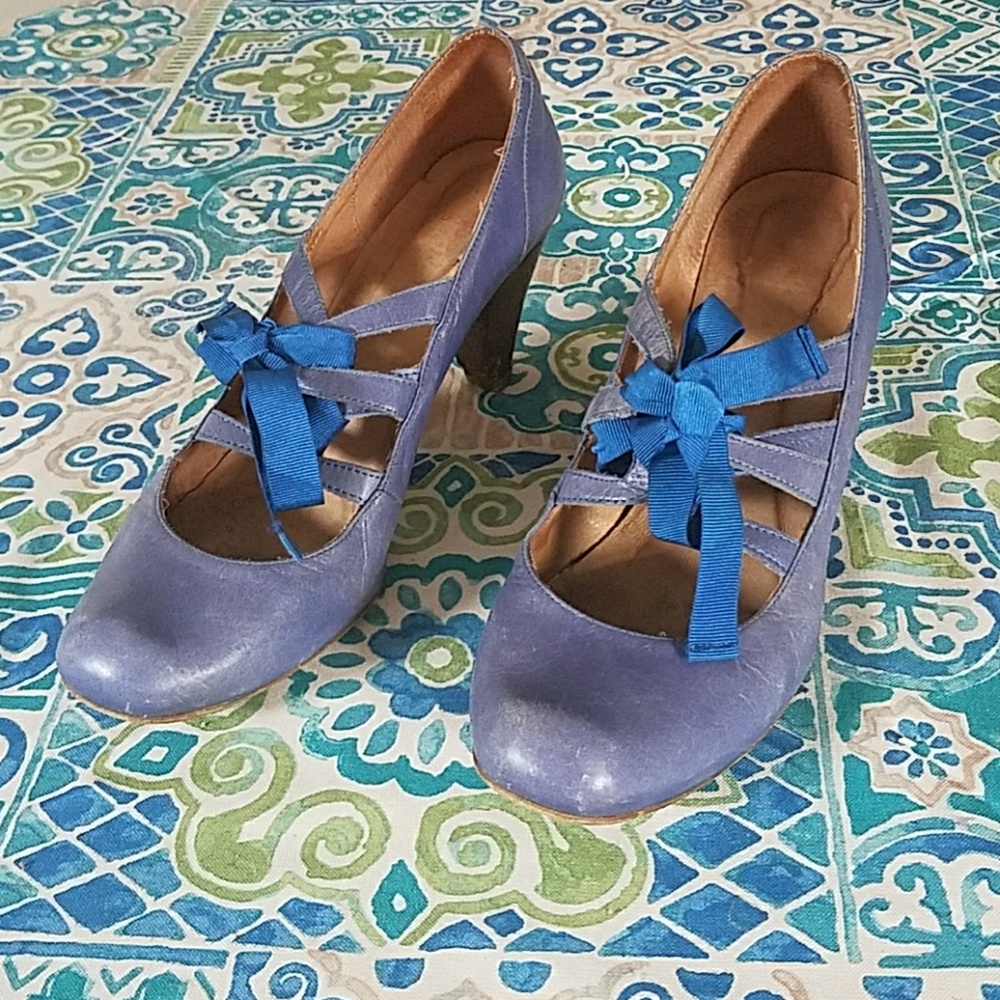 Adorable topshop blue block heels